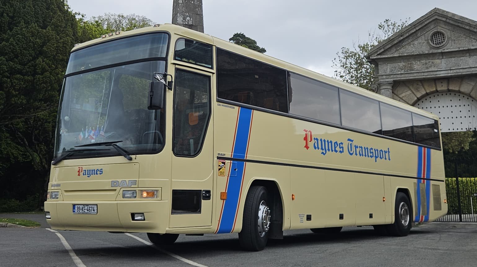 Paynes large cream Volvo coach